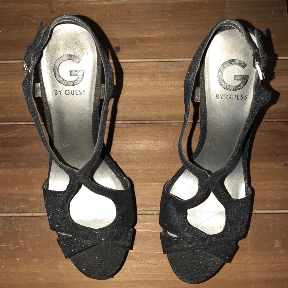 G by Guess| Women Black Wedges| Size 7| Sparkle black pattern| Ligh weight